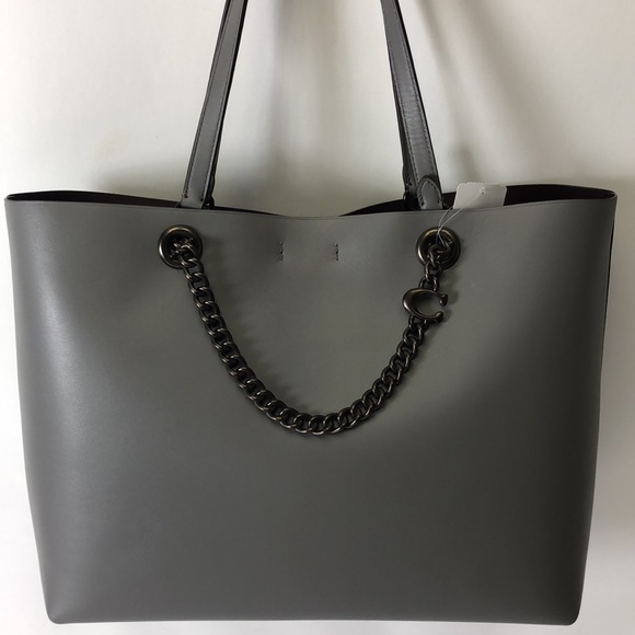 Coach Signature Chain C Tote Heather Grey 78218 - Picture 4 of 10
